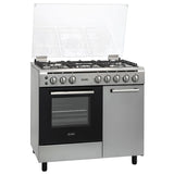 Daiko Cuisinière à gaz 8195 Inox Fonte FFD 90cm cache bouteille