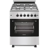 Candy Cuisinière Mixte 60 cm – 4 feux gaz, four gaz, inox – CGG66SGX15