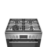 Bosch Cuisinière Mixte 60 cm – 4 foyers gaz, four gaz, inox – HXR390I50S